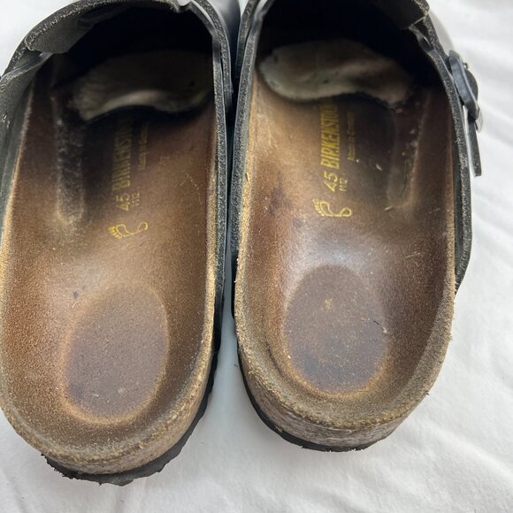 Birkenstock Boston Smooth Black Faux Leather size M12 / 45 EU - Picture 7 of 7